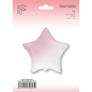 Flexmetal Folienballon Stern Rosa Farbverlauf ø45cm-1St
