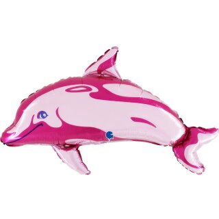 Grabo Folienballon Delfin Rosa 86cm unverpackt-1St