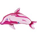 Grabo Folienballon Delfin Rosa 86cm unverpackt-1St