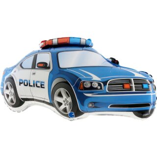 Grabo Folienballon Polizeiauto Police Blau 71cm unverpackt-1St