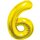 Godan Folienballon -Zahl 6- Gold Folie 85cm-1St