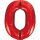Godan Folienballon -Zahl 0- Rot Folie 85cm-1St