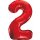 Godan Folienballon -Zahl 2- Rot Folie 85cm-1St