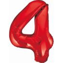 Godan Folienballon -Zahl 4- Rot Folie 85cm-1St