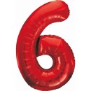 Godan Folienballon -Zahl 6- Rot Folie 85cm-1St