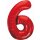 Godan Folienballon -Zahl 6- Rot Folie 85cm-1St