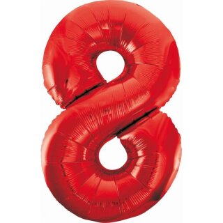 Godan Folienballon -Zahl 8- Rot Folie 85cm-1St
