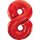 Godan Folienballon -Zahl 8- Rot Folie 85cm-1St