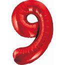 Godan Folienballon -Zahl 9- Rot Folie 85cm-1St