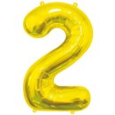 Godan Folienballon -Zahl 2- Gold Folie 85cm-1St