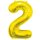 Godan Folienballon -Zahl 2- Gold Folie 85cm-1St