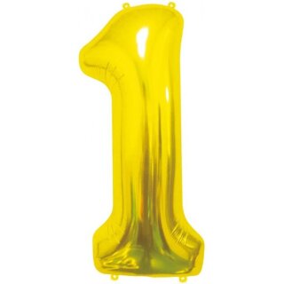 Godan Folienballon -Zahl 1- Gold Folie 85cm-1St