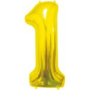 Godan Folienballon -Zahl 1- Gold Folie 85cm-1St