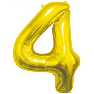 Godan Folienballon -Zahl 4- Gold Folie 85cm-1St