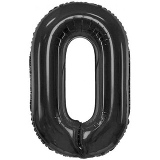 Godan Folienballon -Zahl 0- Schwarz matt Folie 85cm-1St