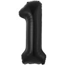 Godan Folienballon -Zahl 1- Schwarz matt Folie 85cm-1St