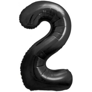 Godan Folienballon -Zahl 2- Schwarz matt Folie 85cm-1St