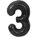 Godan Folienballon -Zahl 3- Schwarz matt Folie 85cm-1St