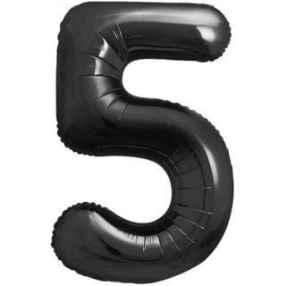 Godan Folienballon -Zahl 5- Schwarz matt Folie 85cm-1St