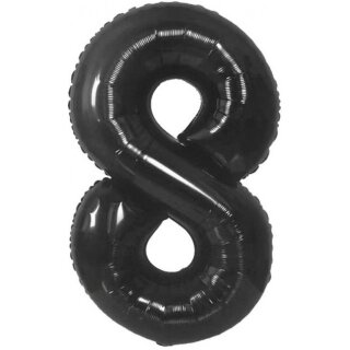 Godan Folienballon -Zahl 8- Schwarz matt Folie 85cm-1St
