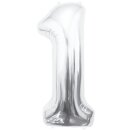 Godan Folienballon -Zahl 1- Silber Folie 85cm-1St