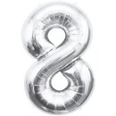 Godan Folienballon -Zahl 8- Silber Folie 85cm-1St