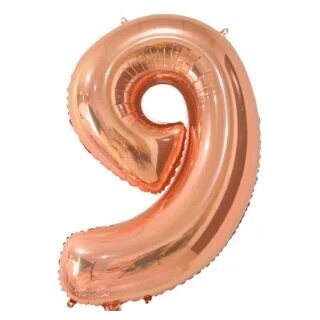 Globos Folienballon -Zahl 9- Rosegold Folie 66cm-1St