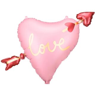 Partydeco Folienballon Love mit Pfeil  76cm-1St