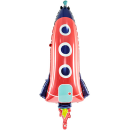 Partydeco Folienballon Rakete Rot 120cm-1St