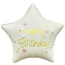 Godan Folienballon Stern Happy Birthday Elfenbein...