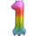 Godan Folienballon -Zahl 1- Regenbogen Folie 85cm-1St
