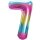 Godan Folienballon -Zahl 7- Regenbogen Folie 85cm-1St