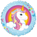 Luftballon Einhorn Folie-Rund-Rund ø45cm Flexmetal