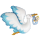 Flexmetal Folienballon Storch mit Baby Blau 96cm-1St