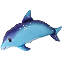 Flexmetal Folienballon Delfin Blau Punkte 96cm-1St