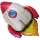 Flexmetal Folienballon Rakete Rot 76cm-1St