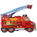 Flexmetal Folienballon Feuerwehrauto Katzen 78cm-1St