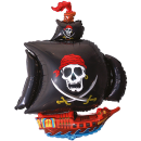 Flexmetal Folienballon Piratenschiff Schwarz 103cm-1St
