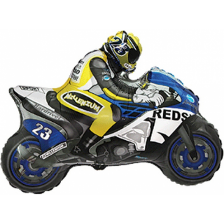 Flexmetal Folienballon Motorrad Blau 84cm-1St