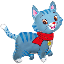 Luftballon Katze Blau Folie-Figur 93cm Flexmetal
