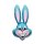 Flexmetal Folienballon Hasenkopf Blau 90cm-1St
