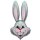 Flexmetal Folienballon Hasenkopf Grau 90cm-1St