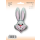 Flexmetal Folienballon Hasenkopf Grau 90cm-1St