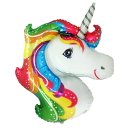 Luftballon Einhornkopf bunt Folie-Figur 101cm Flexmetal...