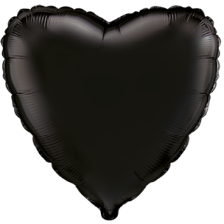 Flexmetal Folienballon Herz Schwarz  ø45cm-1St