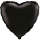 Flexmetal Folienballon Herz Schwarz  ø45cm-1St