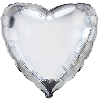 Flexmetal Folienballon Herz Silber  ø45cm-1St