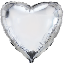 Flexmetal Folienballon Herz Silber  ø45cm-1St