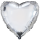 Flexmetal Folienballon Herz Silber  ø45cm-1St
