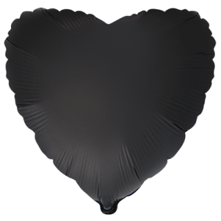 Flexmetal Folienballon Herz Schwarz Satin  ø45cm-1St